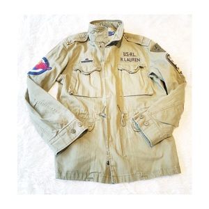Polo RL Utility Cargo Flight Jacket Patches S